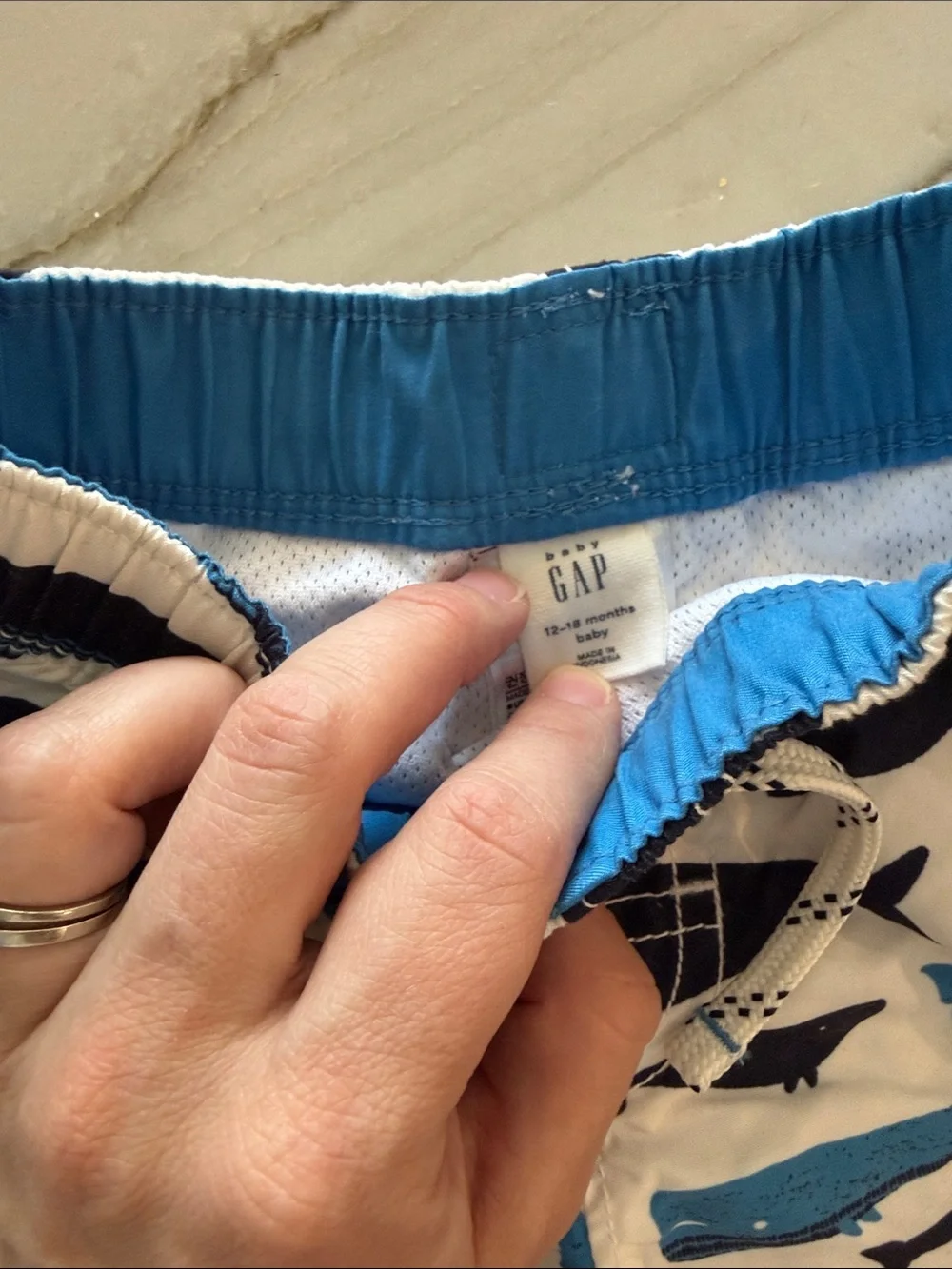 Baby Gap Blue Whale Print Swim Shorts
